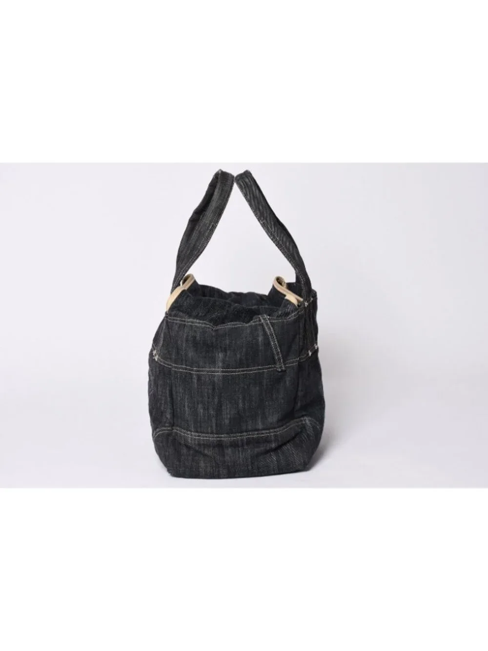 Chanel Sparkling Denim Tote Bag Fabric Indigo Gold
